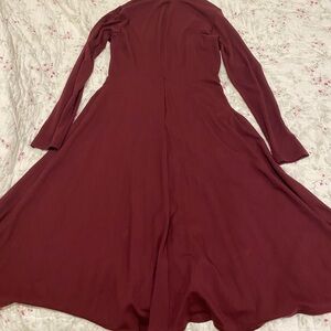 Lulu's Deep Red Long Sleeve Dress